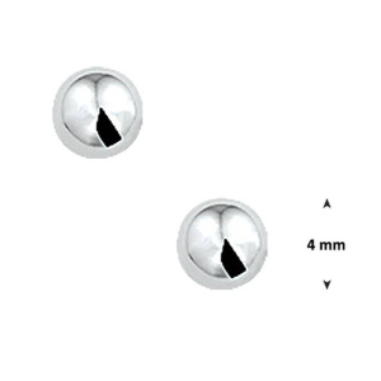 zilveren oorsteker bol 4mm