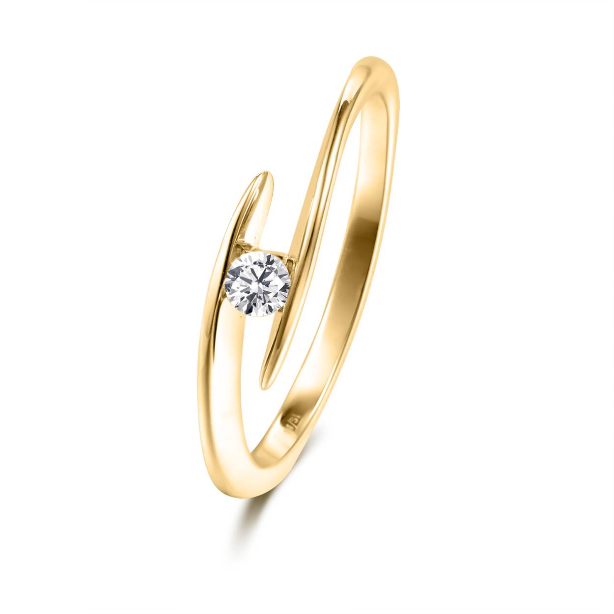 14k geelgouden fantasie solitaire