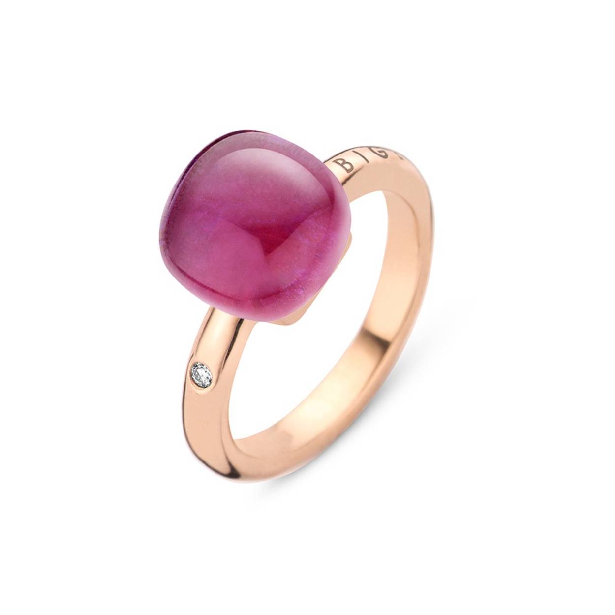 Amethyst Blush
Deze Mini Sweety ring is gemaakt van 18-karaats roségoud en afgewerkt met amethist met robijn en parelmoer gekenmerkt door een diamant 0.02ct