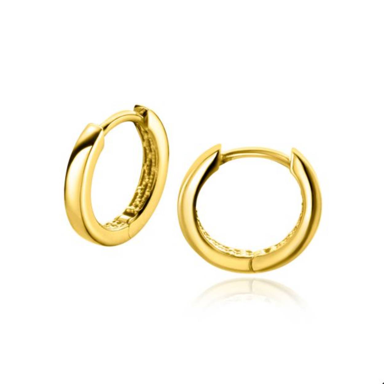 ZINZI Gold 14 karaat gouden oorringen 12mm. Met luxe scharniersluiting. Grootte 12mm met een 1,7mm brede vierkante buis. Vervaardigd van geheel 14 karaat goud (585).