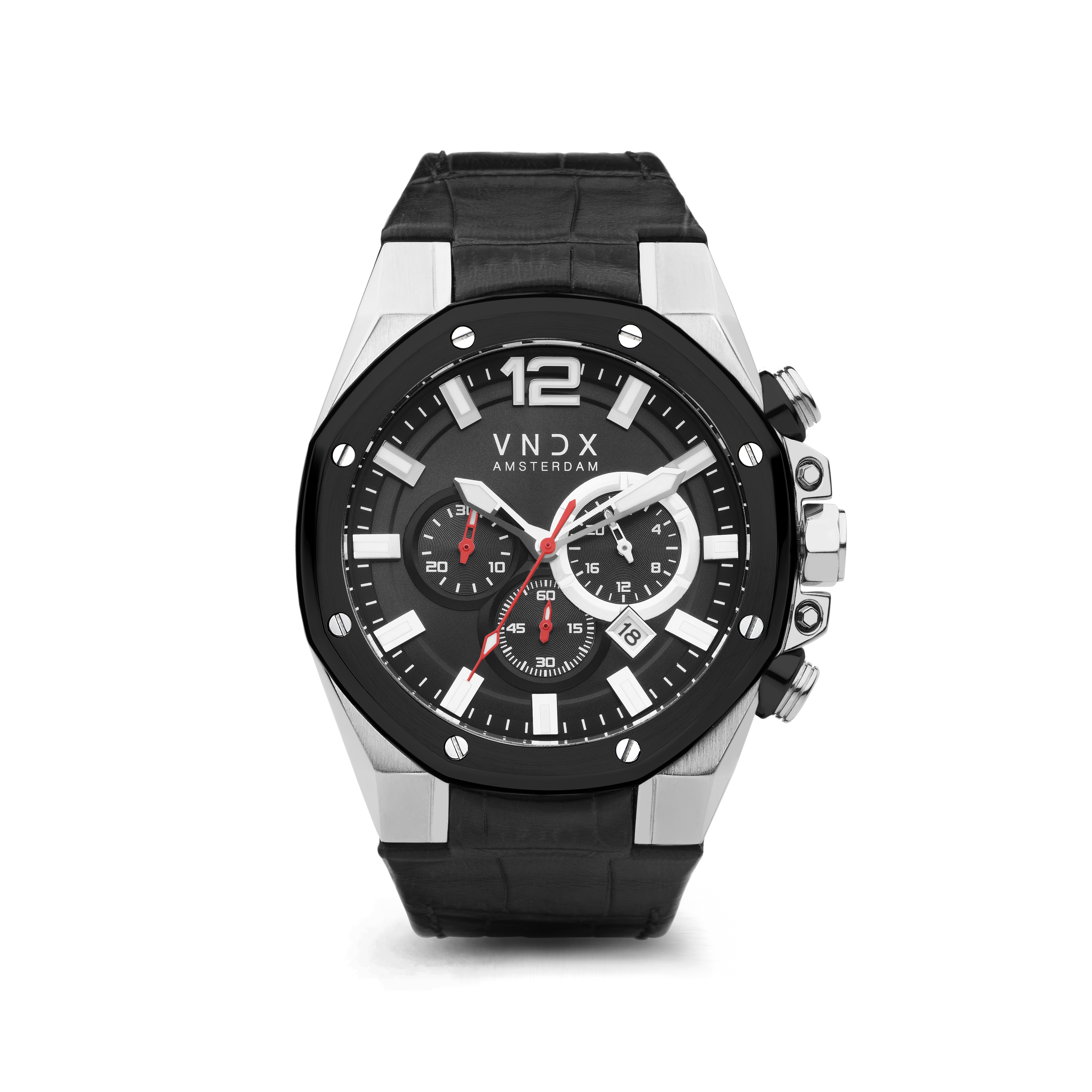 Dit is een prachtig horloge van VNDX. De band is gemaakt van leder.
Dit horloge uit de Wise Man collectie is een zeer mooi en stijlvol horloge voor de echte man. De combinatie van elegant zwart Italiaans kwaliteitsleer dat we voor de band hebben gebruikt, met een modern massief stalen rosé gecoate kast en een diepzwarte wijzerplaat, maken dit horloge een waar genot om te dragen. Een uniek en stijlvol ontwerp dat zich niet snel zal vervelen!