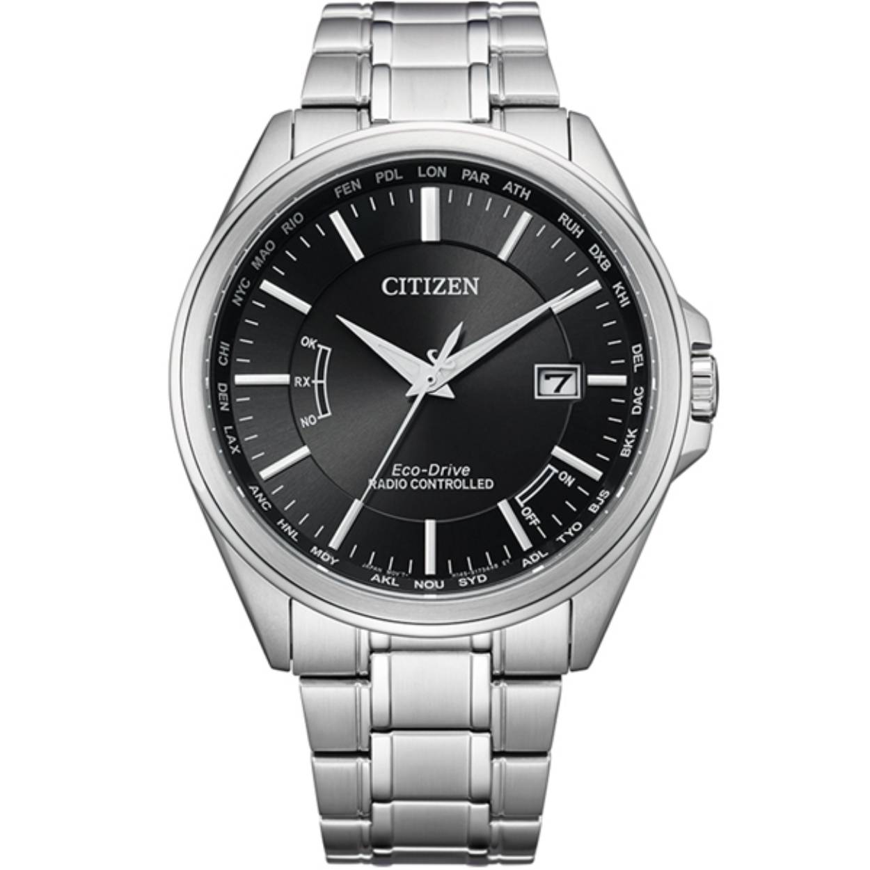 Citizen heren horloge Eco Drive Radio Controlled  Edelstaal Zwart