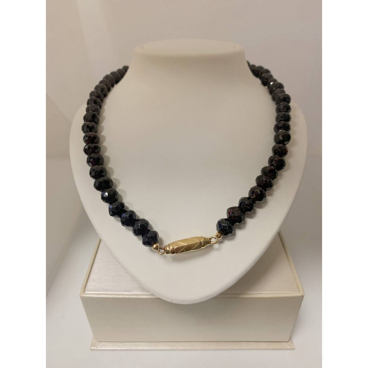 VINTAGE collier granaat - gouden tonsluiting