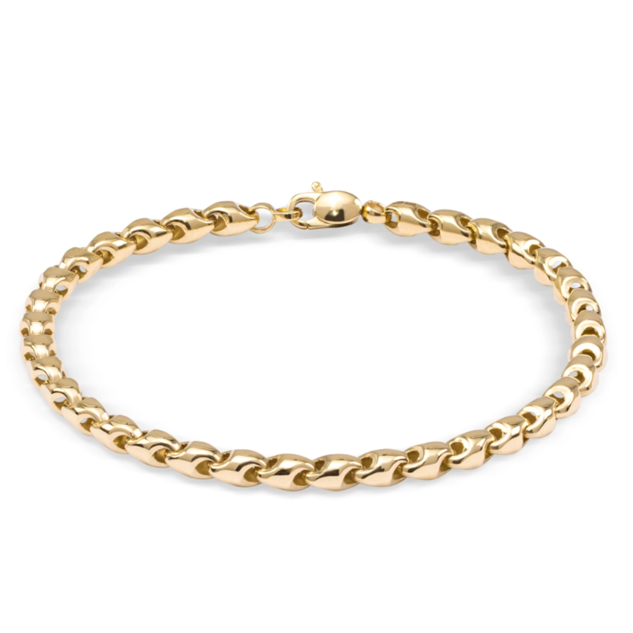 Prachtige 14krt geelgouden armband uit de collectie van Monzario. De armband is 19,5cm lang.

Tevens bijpassend collier leverbaar .