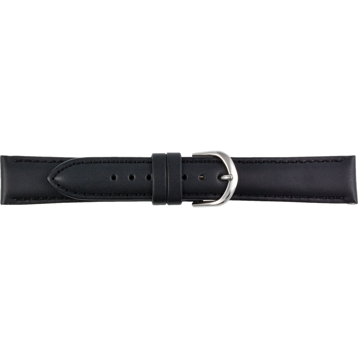 Horlogeband zwart leer