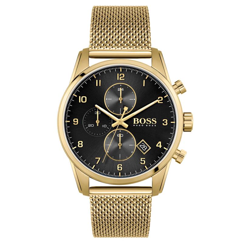 Dit mooie horloge van Hugo Boss de HB1513838 is een horloge met een Quartz uurwerk. Het horloge heeft een diameter van 44 mm, en is dik. De weergave van de tijd is Analoog. Verder is het horloge voorzien van een Mineraal horlogeglas. Het horloge is 5 bar (douchen) waterdicht, en heeft een band van Roestvrij Staal in de kleur Goud