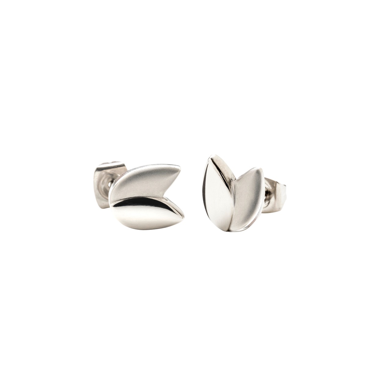 Titanium oorknoppen tulp-collectie mat/glans