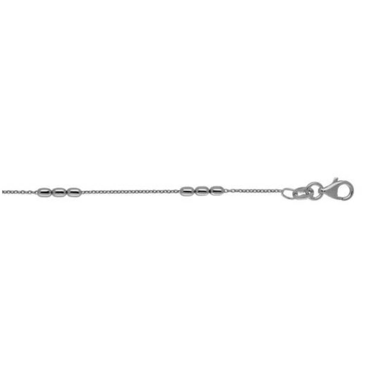 Zilveren armband, in anker schakel, met ovale schakels ertussen