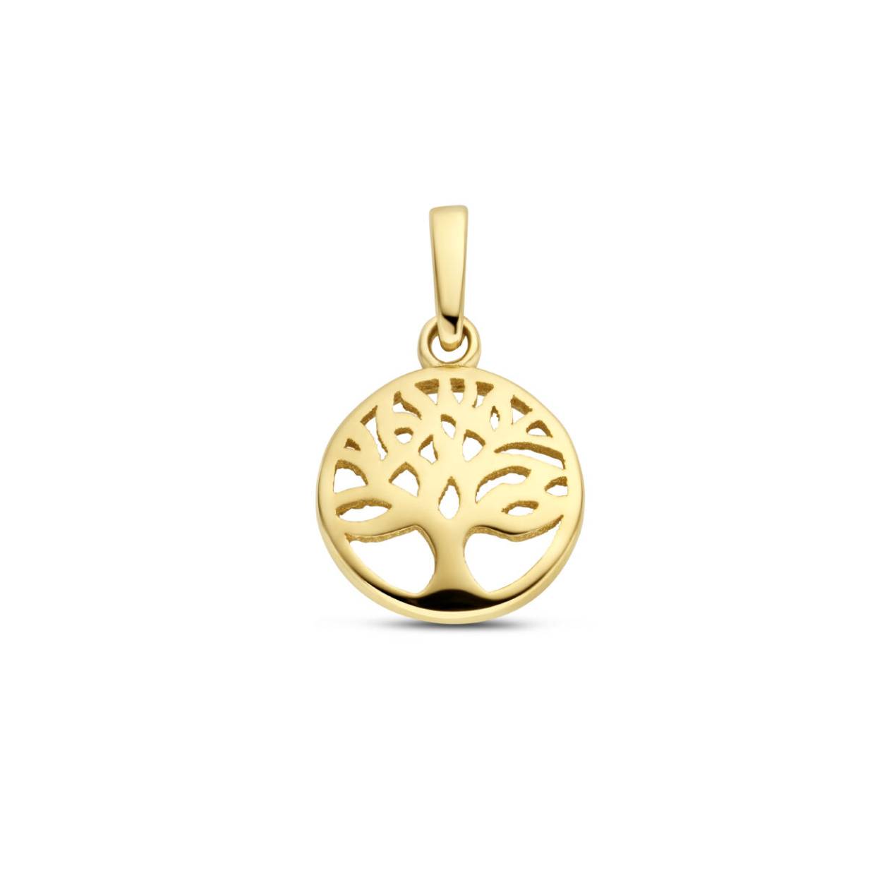 Gouden hanger levensboom, 15mm.