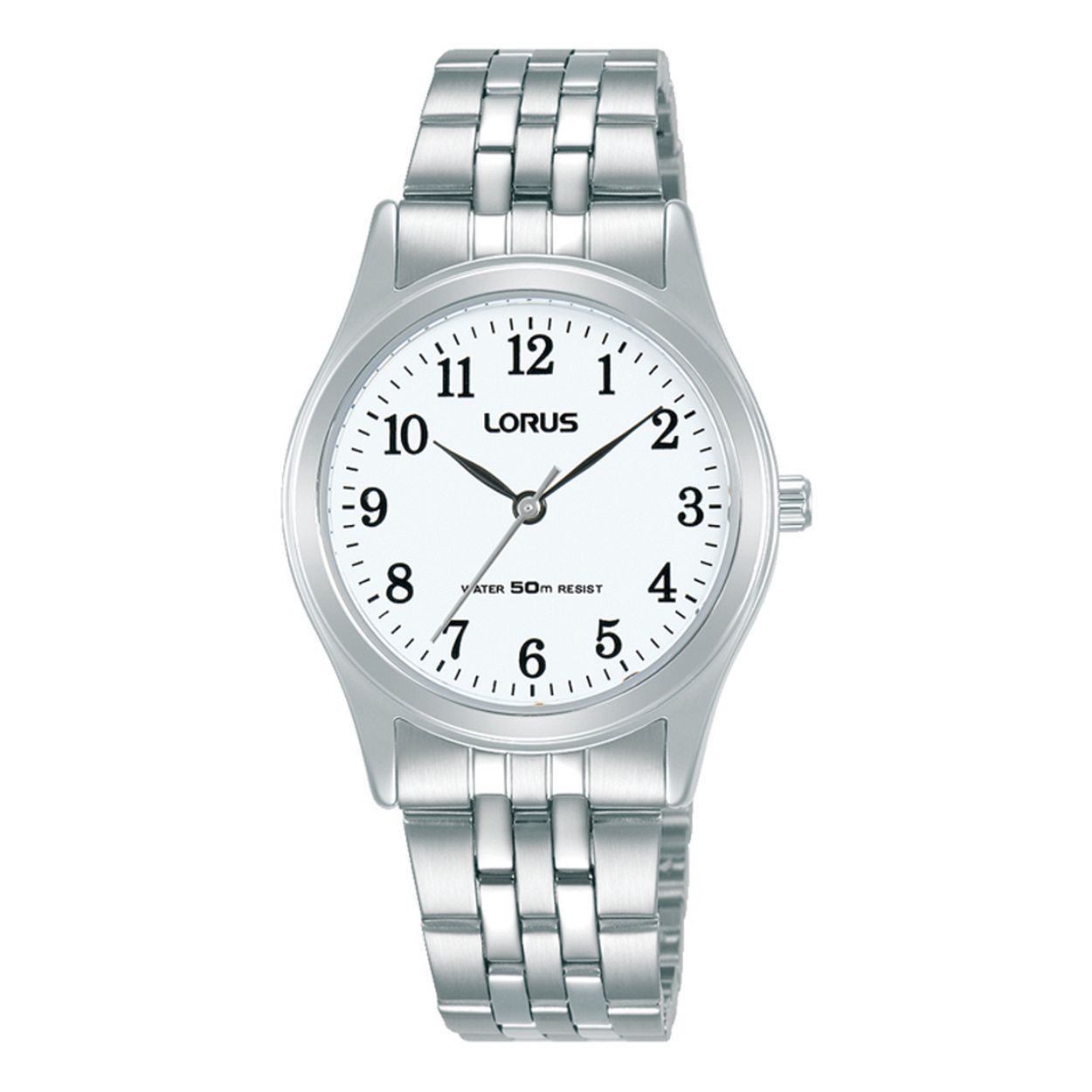 Dit is een dameshorloge van het merk Lorus. Het is een analoog horloge gemaakt van metaal. De diameter van de kast is 30 mm.