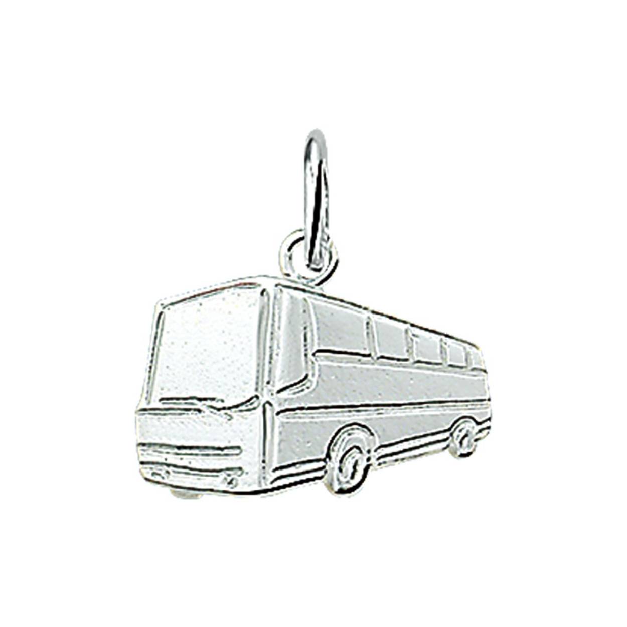 Zilveren hanger bedel bus 