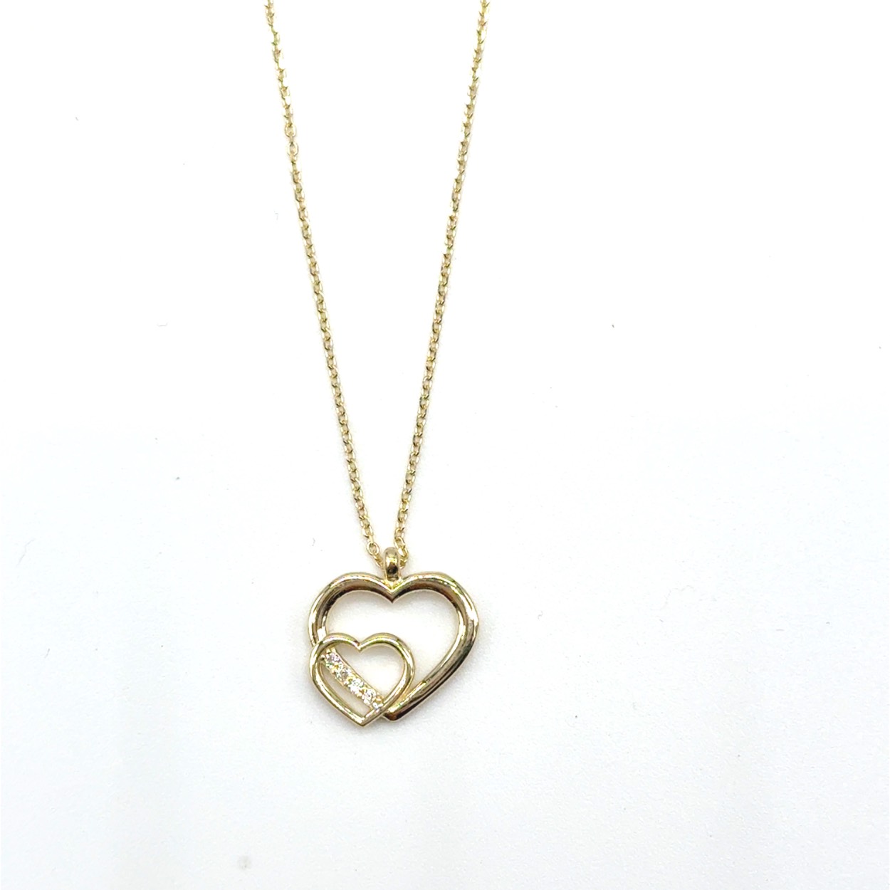 14k gouden dames ketting ''hartjes''