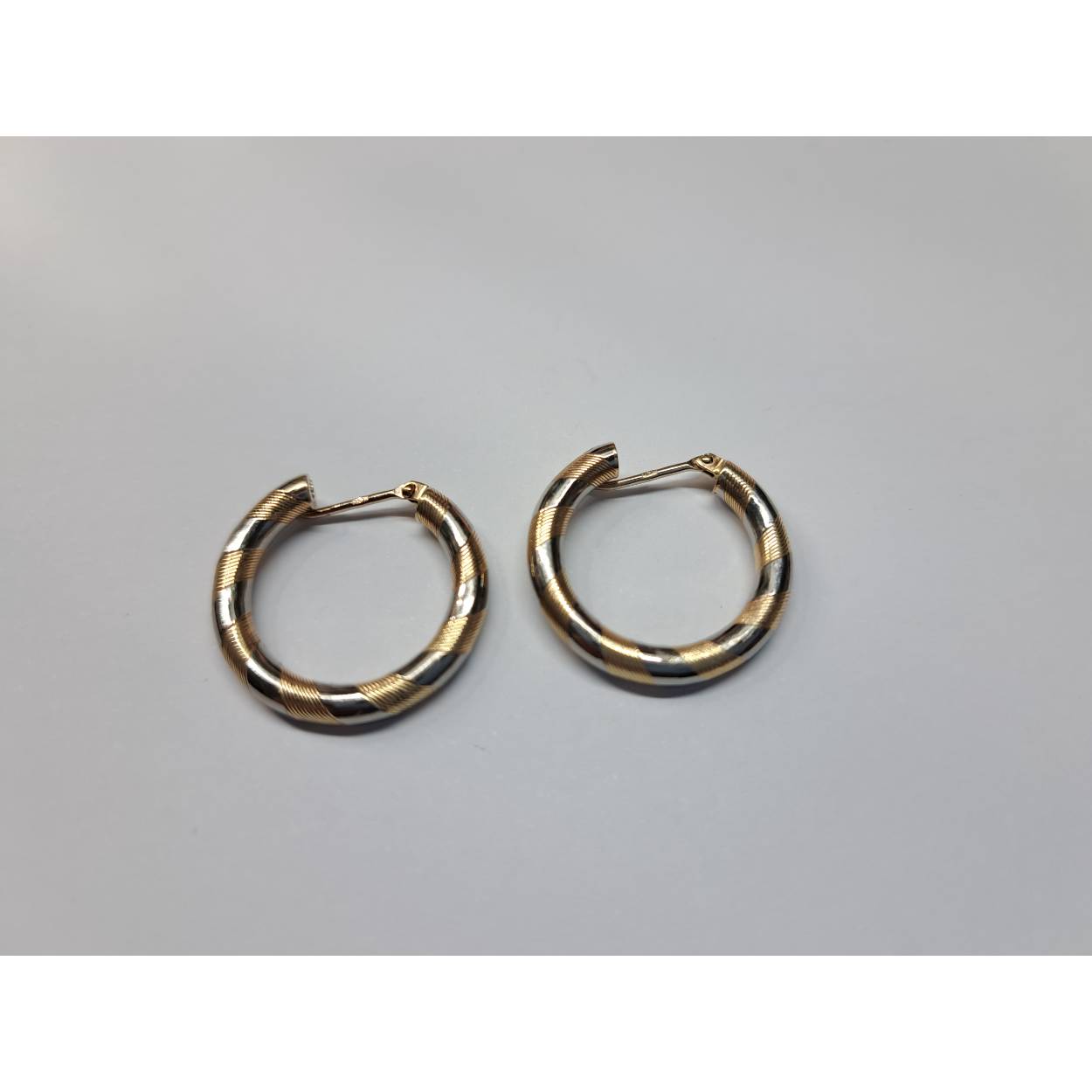 14 Karaat geel/wit gouden oorringen 20mm