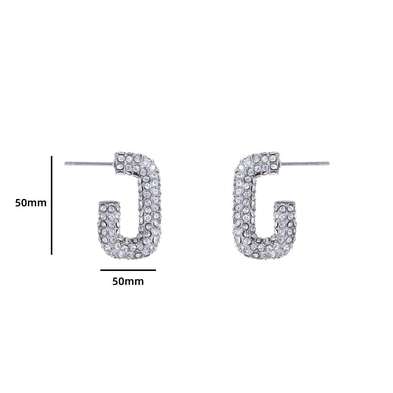 Sparkle Oval Hoop - RH + Crystal
E4353-1