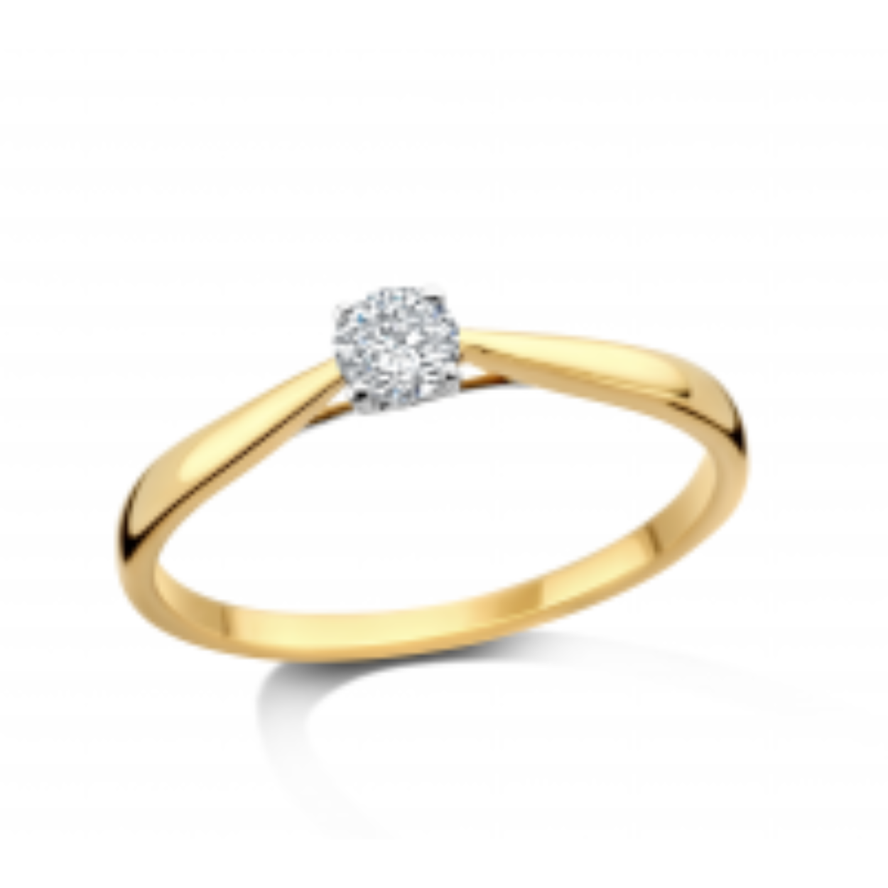  geel 14karaat gouden solitair LabGrown -crt0,20   maat 17.5