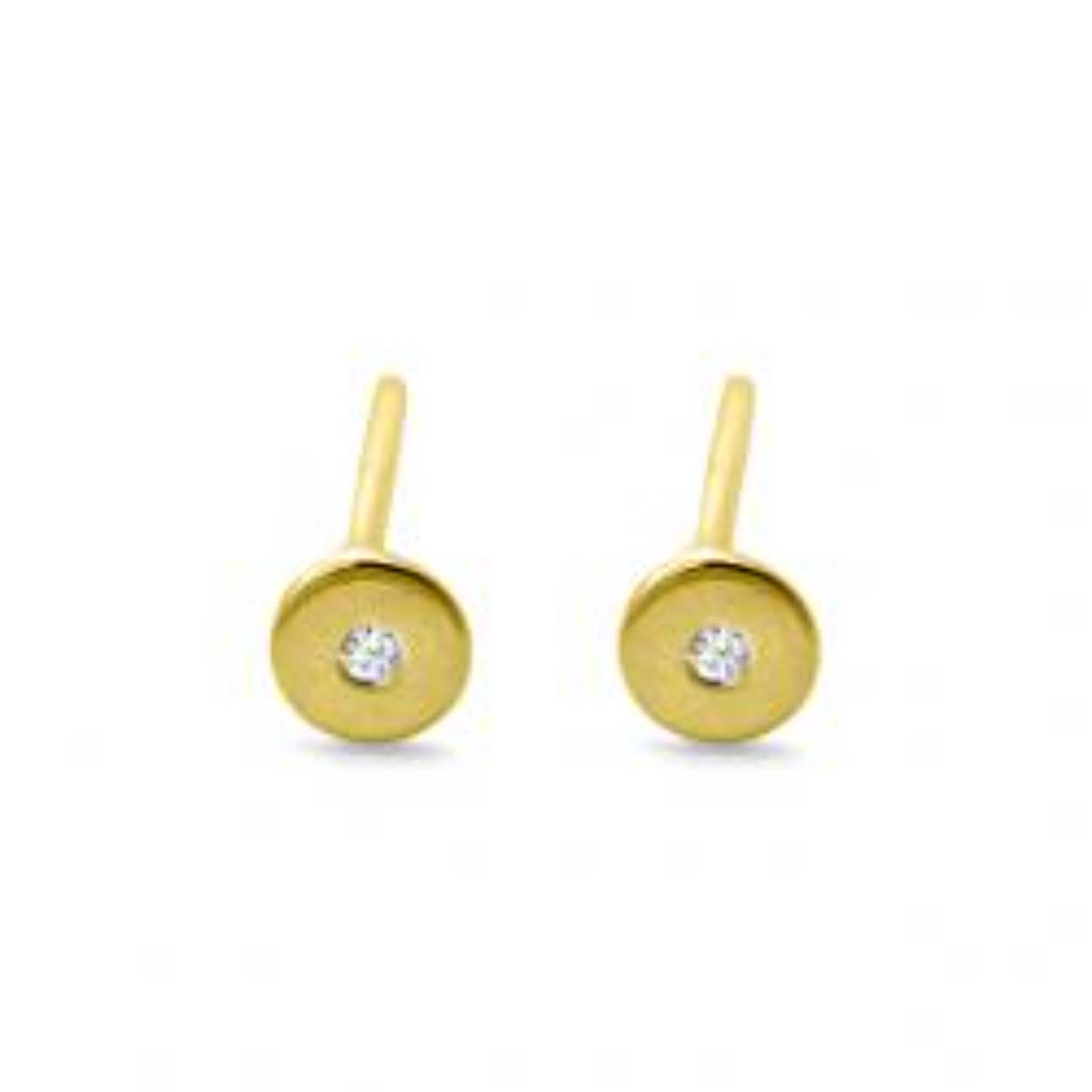 geelgouden oorstekers met diamant