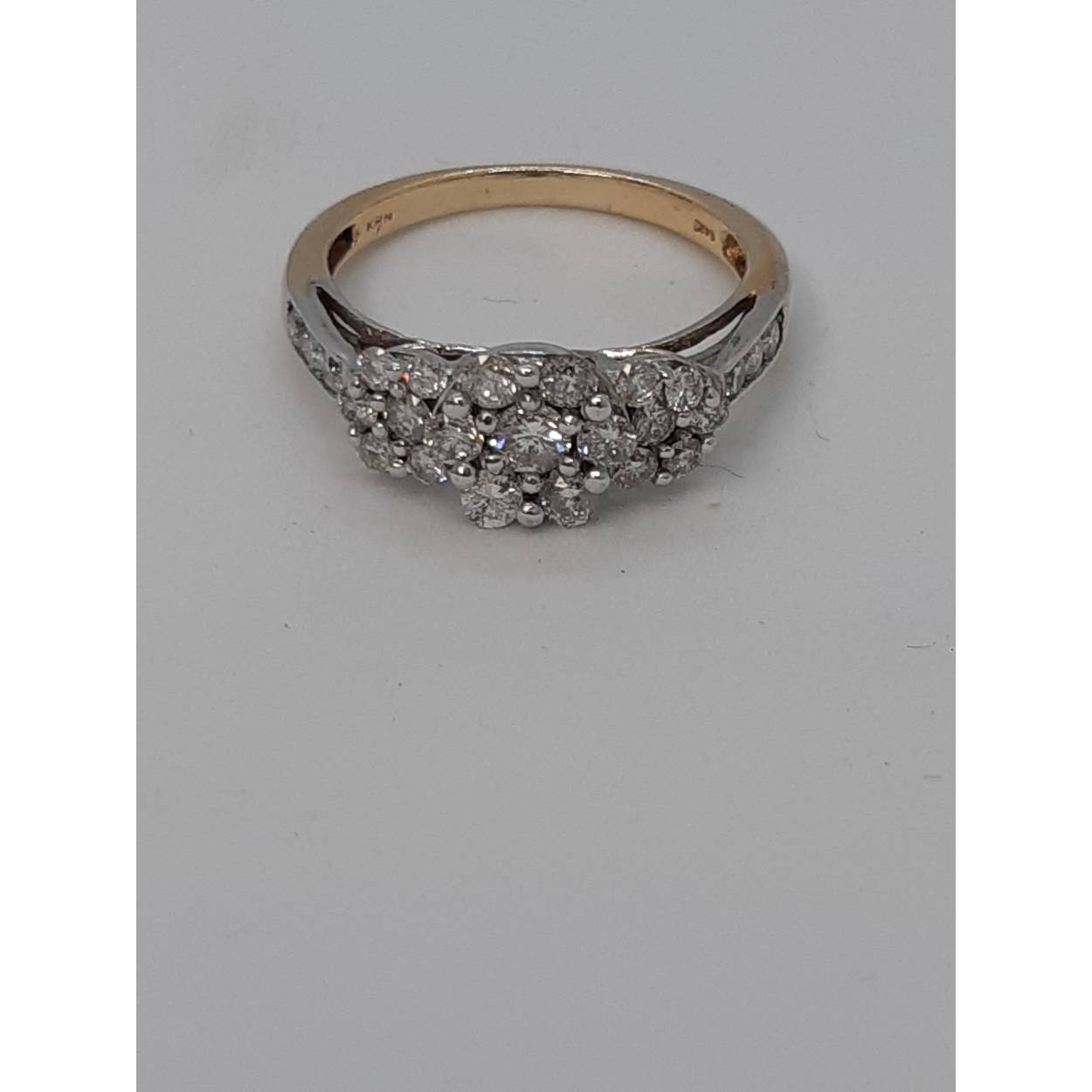 gouden diamant ring bicolor 14 k