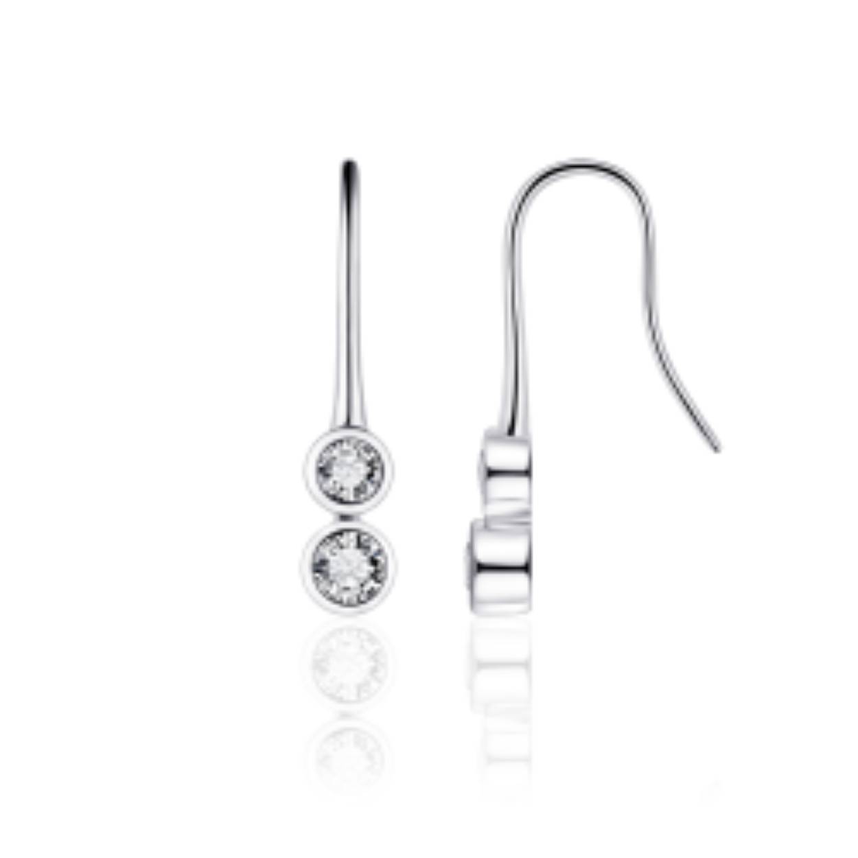 oorstekers zilver | dubbele zirkonia