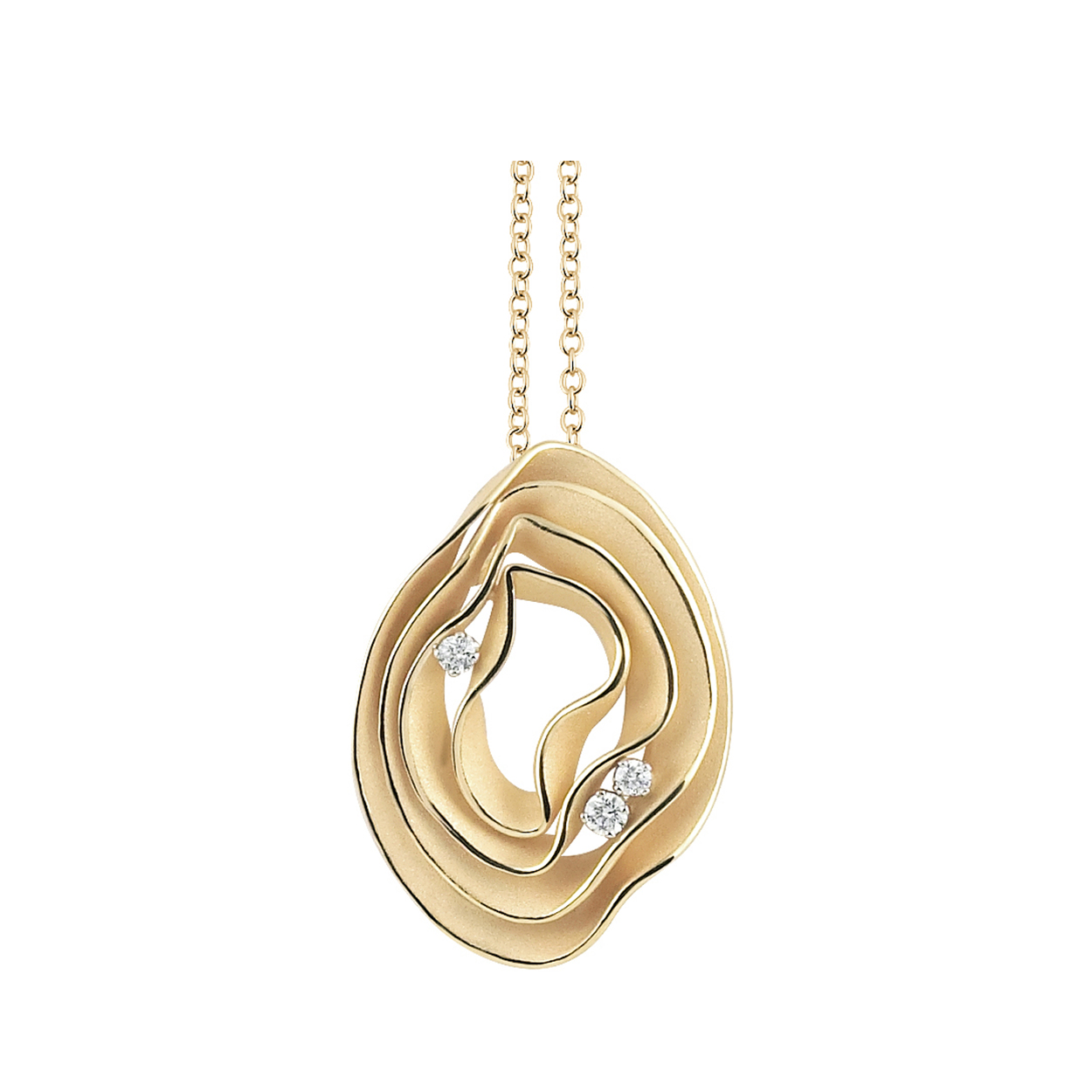 Dune Series halsketting, 18Kt Yellow Sunrise Gold met diamanten 0.16ct.