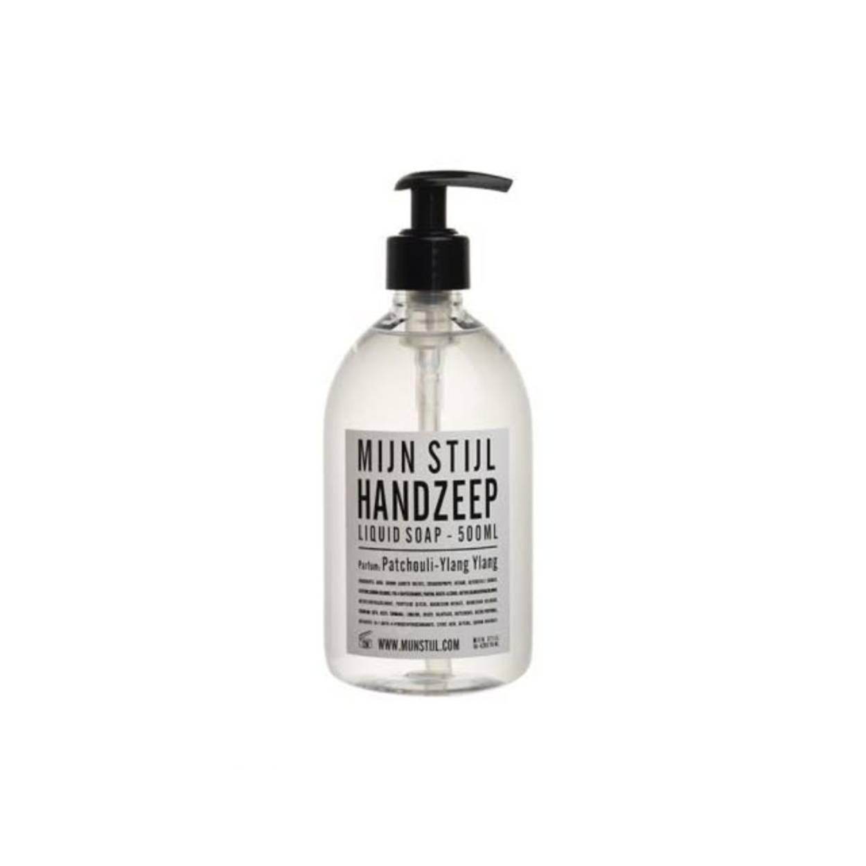 Heerlijke handzeep van het merk MIJN STIJL. Heeft een mooie stylish verpakking. Ruikt lekker naar de geur PATCHOULI - YLANG YLANG. inhoud 500 ml.
