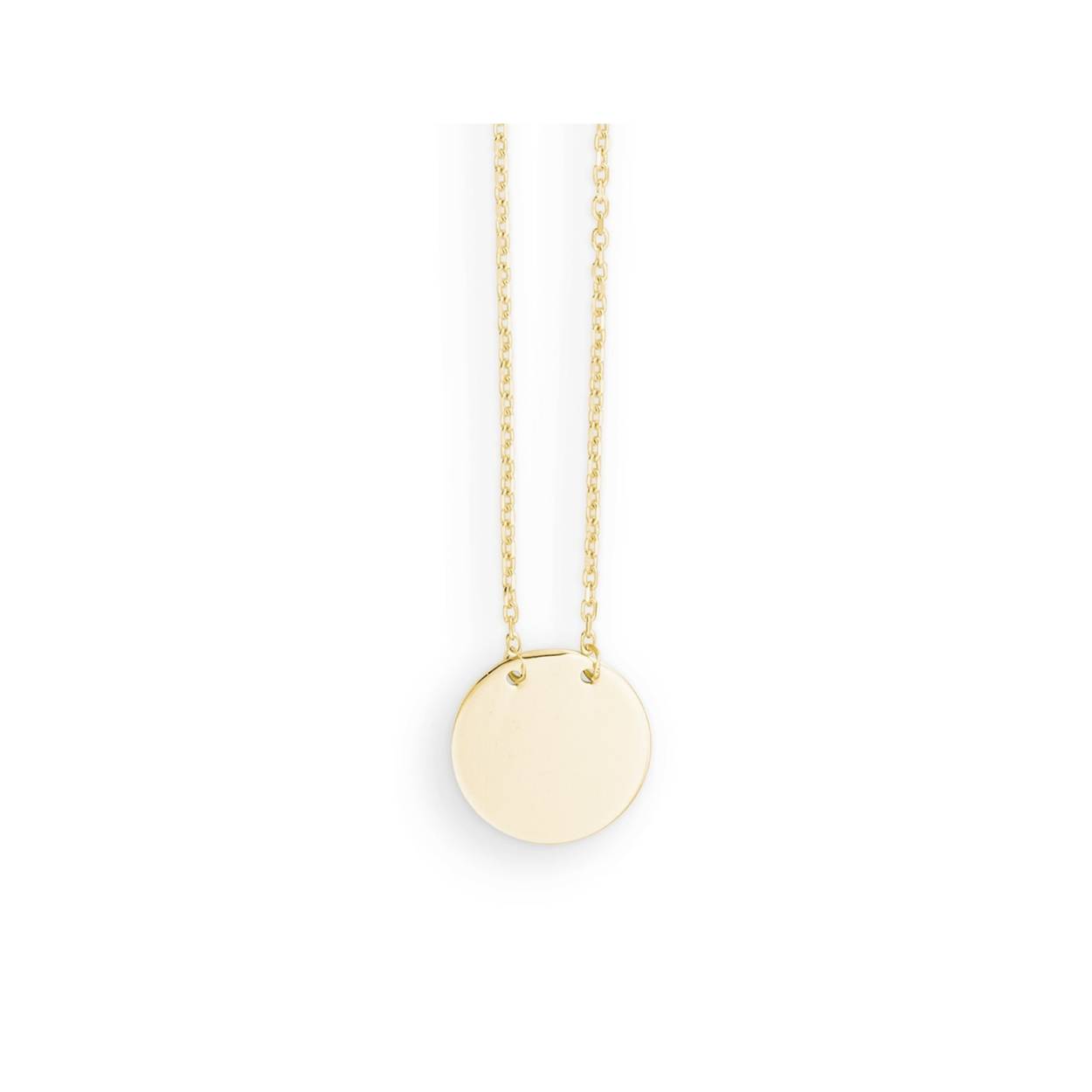 14K gouden collier met graveerplaatje rond