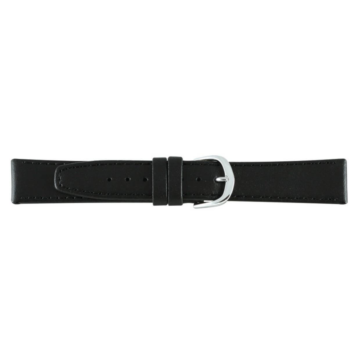 Horlogeband 12 mm Leer zwart