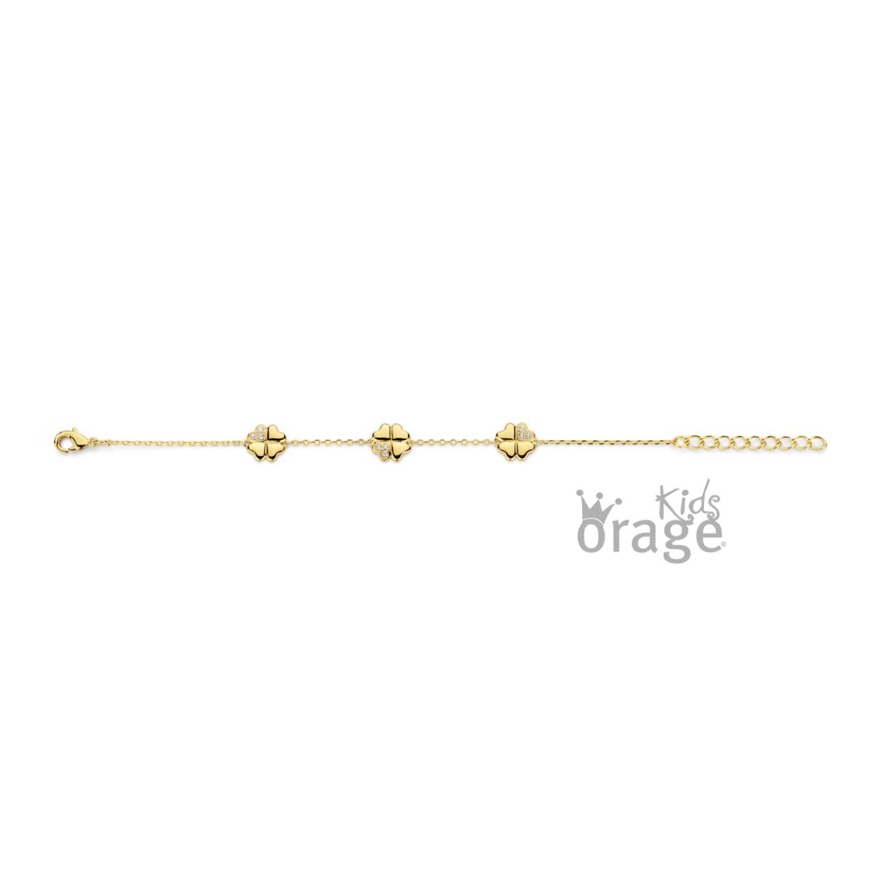 Orage Kids armband met klavertje verguld geel goud
