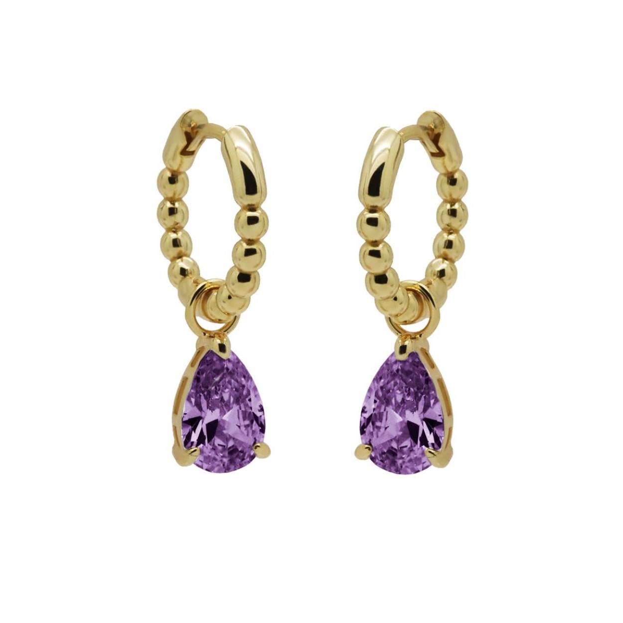 Karma Oorbellen Zirconia Anna lavender