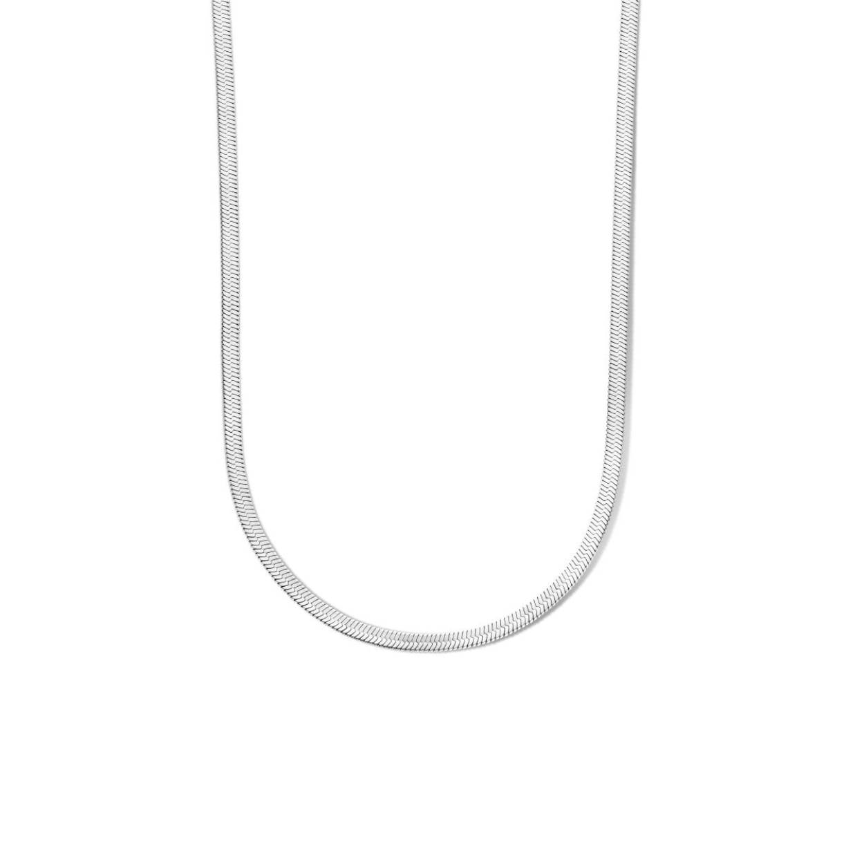 Gerhodineerd 925 zilveren collier met een schakelbreedte van 4.3mm en een karabijn sluiting. Het collier heeft een draaglengte van 40cm met een extensie van 4cm.