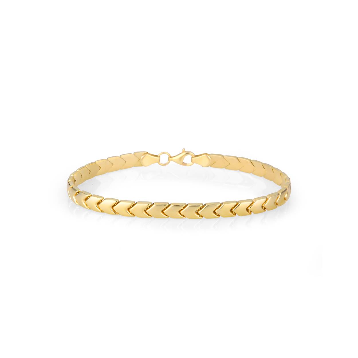14 karaat geelgouden armband. 19cm.