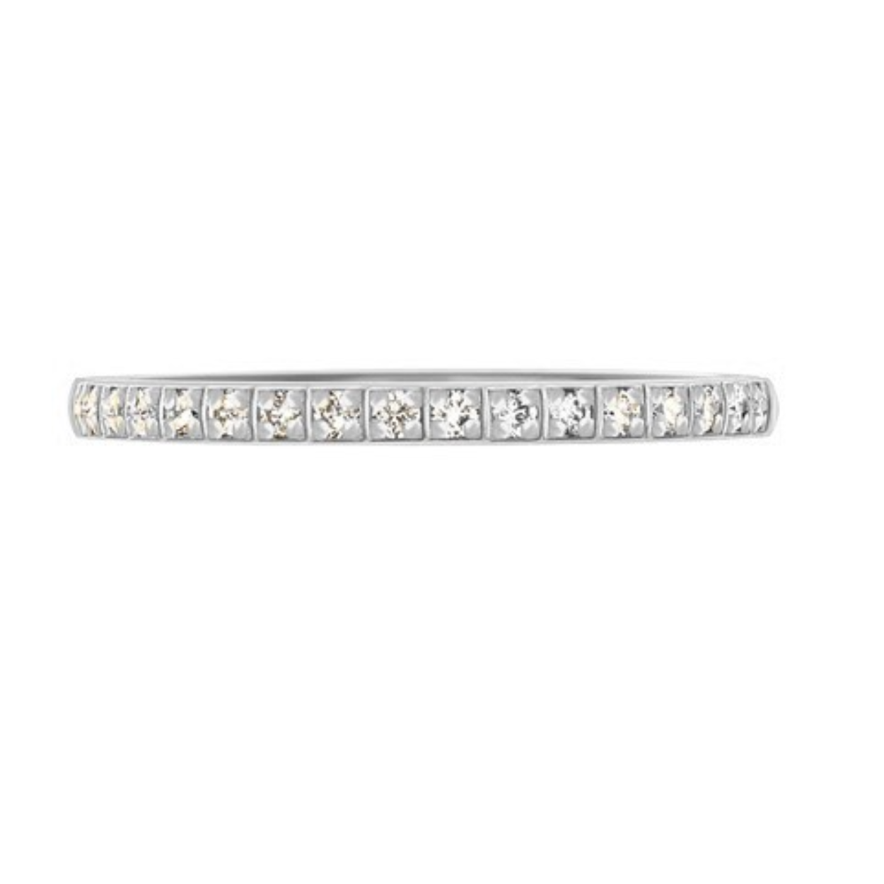 Witgouden ring met diamant  stapelbaar 18x0.01ct