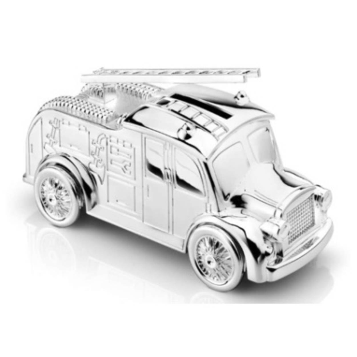 Spaarpot Brandweer verzilverd 7 x 15 cm 7669261. Prachtige spaarpot om te geven bij de geboorte van een kind. Kan worden gegraveerd, kan daarne echter niet meer geruild of retour gestuurd worden.