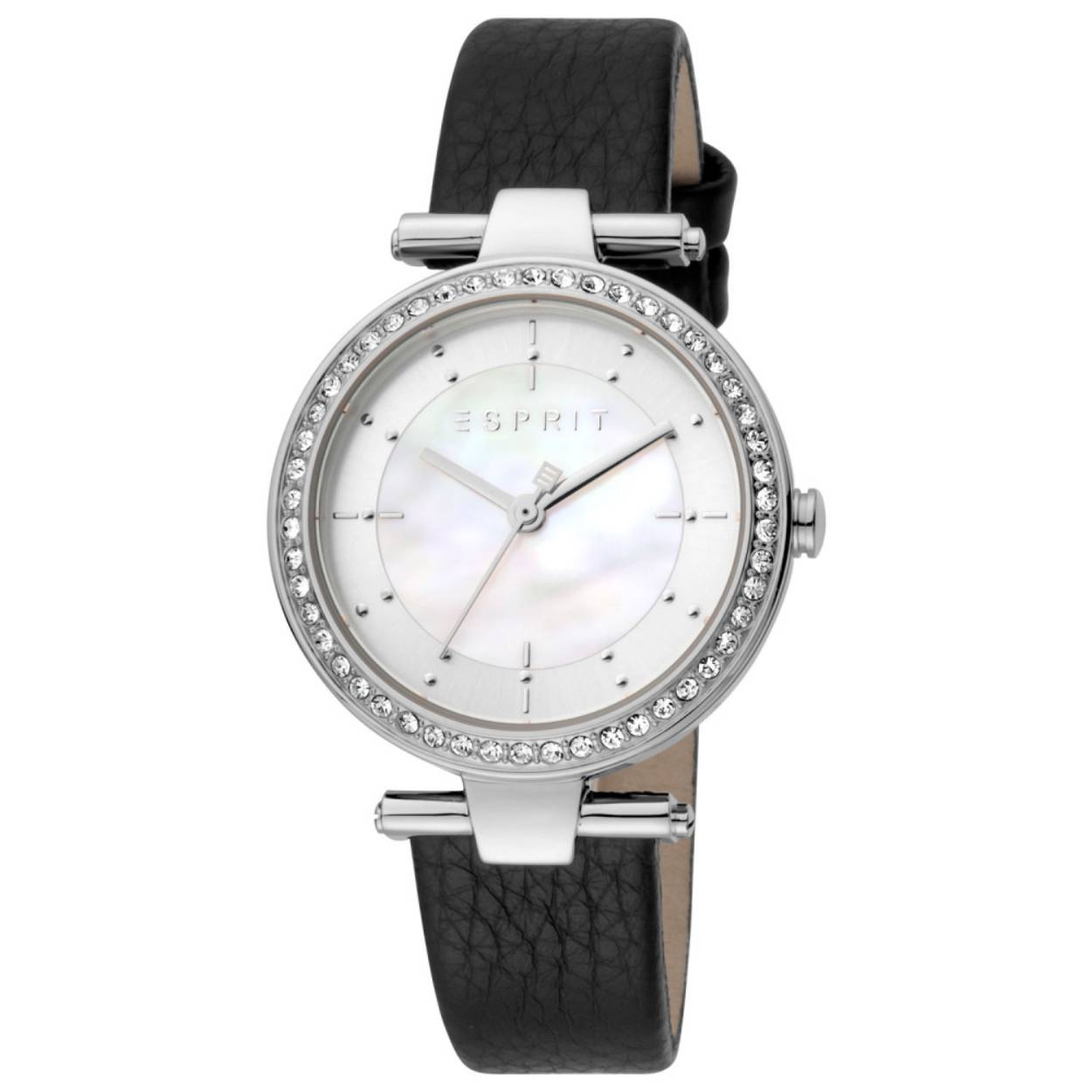 Dit dames horloge is van het merk Esprit. Het is een quartz horloge. De band is gemaakt van lederen. De diameter van de kast is 34mm.