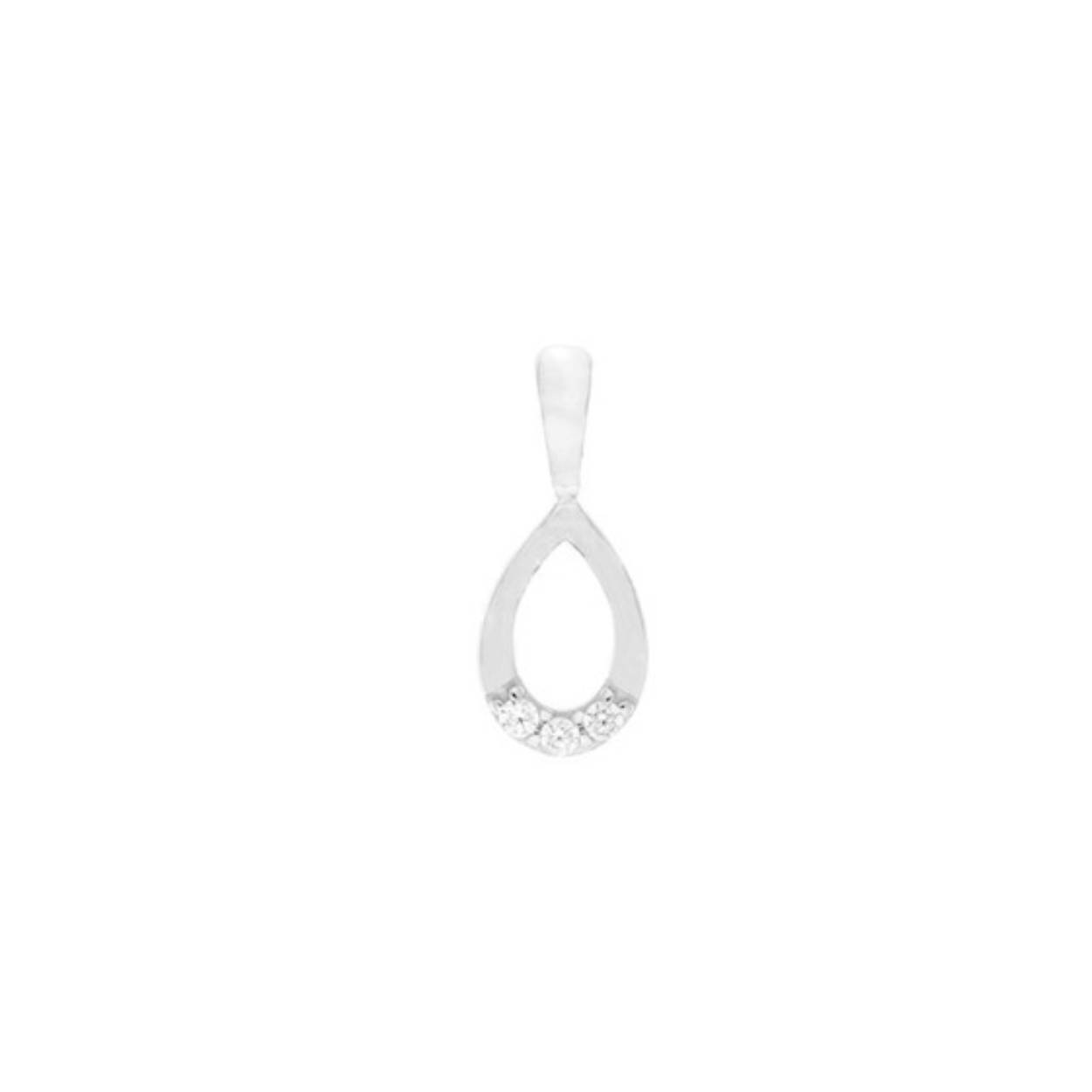 Zilveren hanger fantasie druppel zirkonia