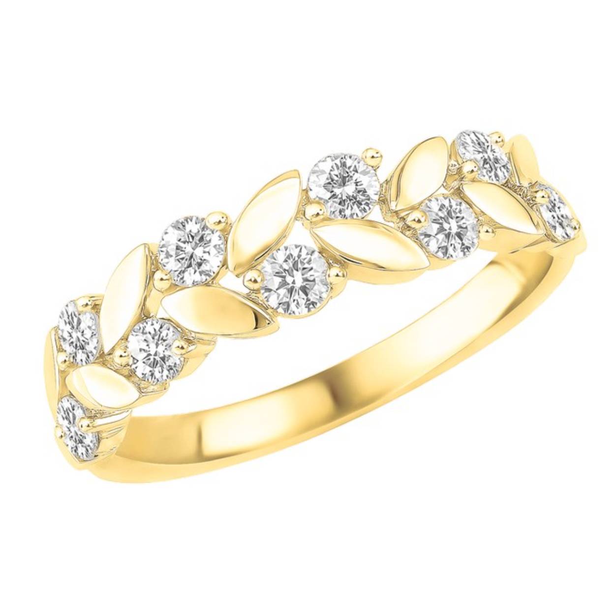 Ring geel goud 18kt met diamanten