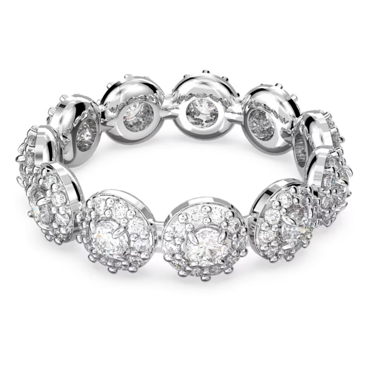 Geef uw look een elegant accent met deze ring met rodium toplaag uit de Constella-lijn. Dit stijlvolle ontwerp is geïnspireerd op verfijnde sieraden en schittert als een ster door de stenen met een ronde slijpvorm en de opvallende pavédetails. Ideaal als cadeau voor uzelf of een dierbare.
