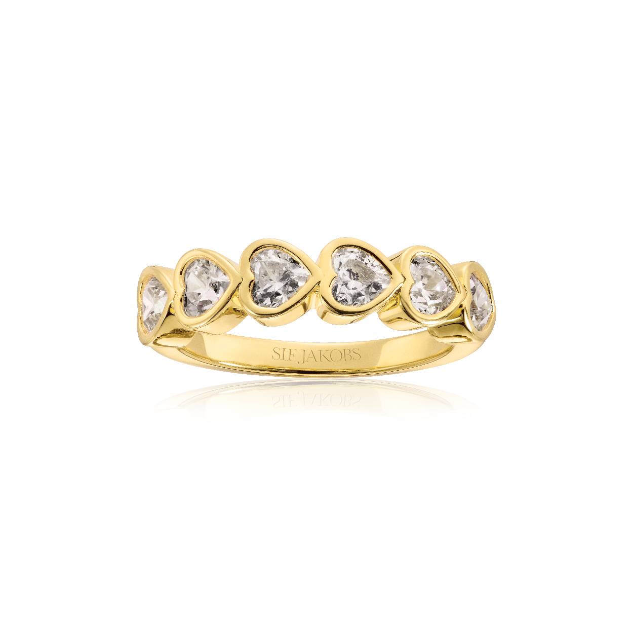 Sif Jakobs ring zilver 18 krt. verguld met hartvormige zirkonia's SJ-R2494-CZ-YG-56 uit de Amorino collectie
Ringmaat: 56
verkrijgbaar in diverse andere maten