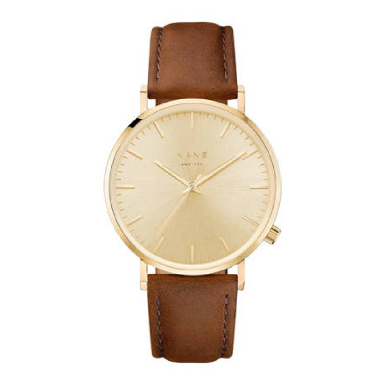 Herenhorloge van KANE uit de Gold Rush collectie, uitgevoerd met een polsband van Leer. Het model is voorzien van een RVS horlogekast, mineraalglas en een uurwerk van Quartz.