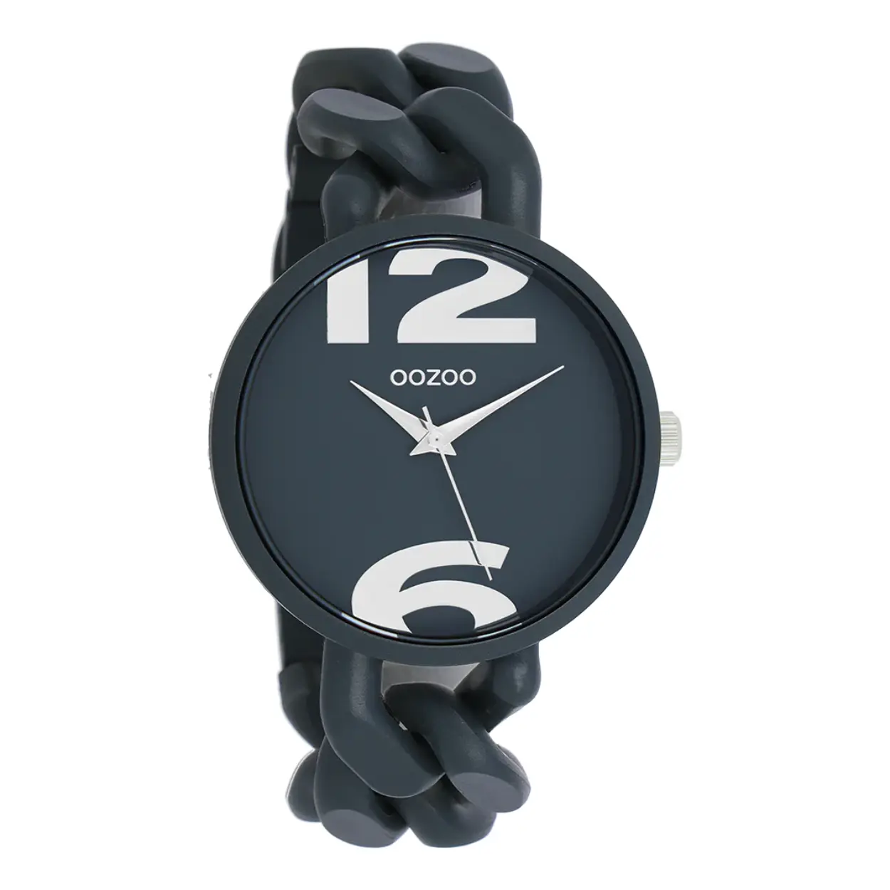Rook grijze OOZOO horloge met rook grijze grove schakelarmband - C11268