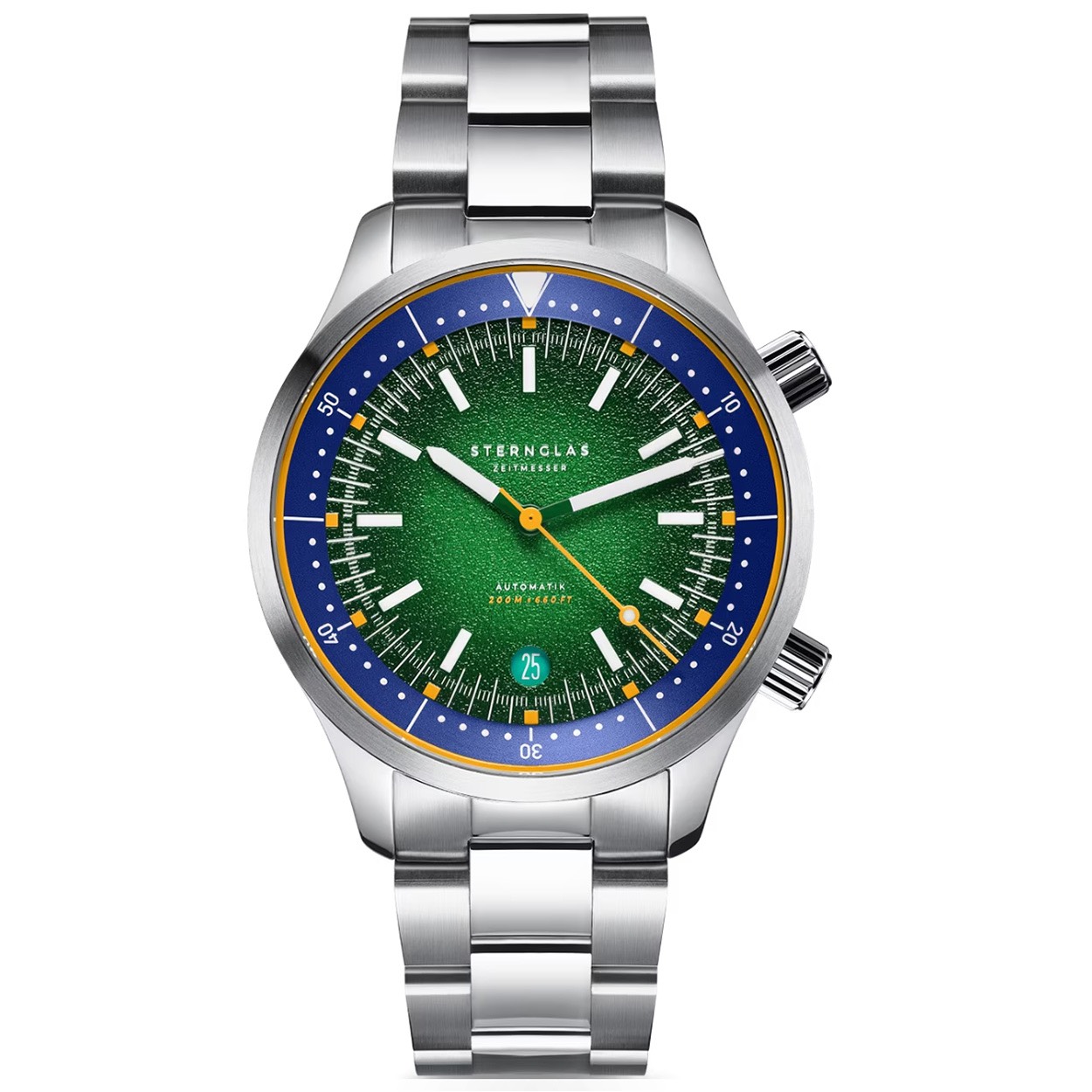 Sternglas S02-ME08-SET MERION Heren Horloge inclusief 2 verschillende banden

- Behuizing gemaakt van staal, in de kleur zilver
- Horlogeband gemaakt van roestvrijstaal, staal, in de kleur zilver, met vlinder- of vouwsluiting
- Automatisch uurwerk
- Datum weergave
- Voorzien van saffierglas, zeer hard en vrijwel krasvrij
- 20 ATM waterdicht, geschikt om mee te duiken.