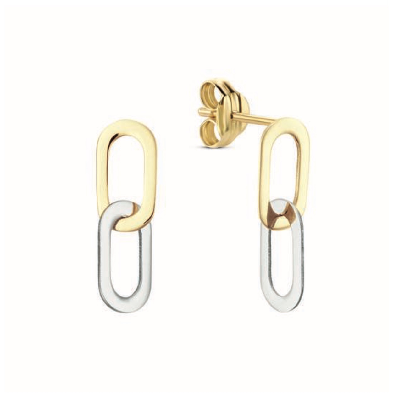 Een moderne en luxe toevoeging aan jouw earparty: dat zijn de Cannaregio Earstuds. Een prachtige combinatie van goudgeel en witgeel goud. Heb je de bijpassende ketting en armband al gezien? Combineer ze met elkaar voor een trendy look!

Venetian Diary Als je aan een betoverende stad denkt, waar je kunt verdwalen in smalle straatjes en waar gondels je meenemen langs de mooiste gebouwen en architectuur. Waar op iedere hoek iemand spontaan in een serenade kan uitbarsten. Aan welke stad denk je dan? Juist, het Italiaanse Venetië. Mysterieus, betoverend en romantisch. Een stad met elegante grachten, prachtige pleinen en kleurrijke mensen. Een stad waar ik mijn hart aan heb verloren. 

Het merk
Jackie is hét 14 karaat gouden on trend sieradenmerk. De collecties zijn geïnspireerd op de reizen die ik maak, van stedentrips tot exotische oorden. Elk gouden sieraad is helemaal van nu, handgemaakt door Europese goudsmeden en vervaardigd van overwegend gerecycled goud met echte edelstenen en zoetwaterparels. Elke collectie is dan ook met veel liefde en passie samengesteld. Mijn Jackie sieraden zijn de perfecte finishing touch voor iedere outfit!

Specificaties
- Studs
- Materiaal: 14 Karaat - Bicolor - 585
- Bubbelschakel
- Totale lengte: 5,5mm