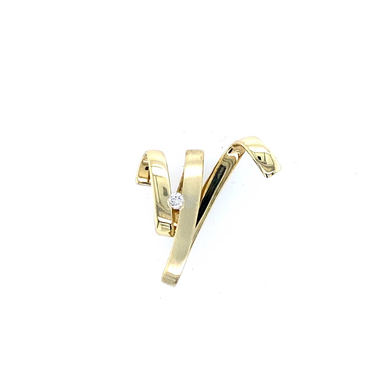 geelgouden hanger met 0.4ct briljant
