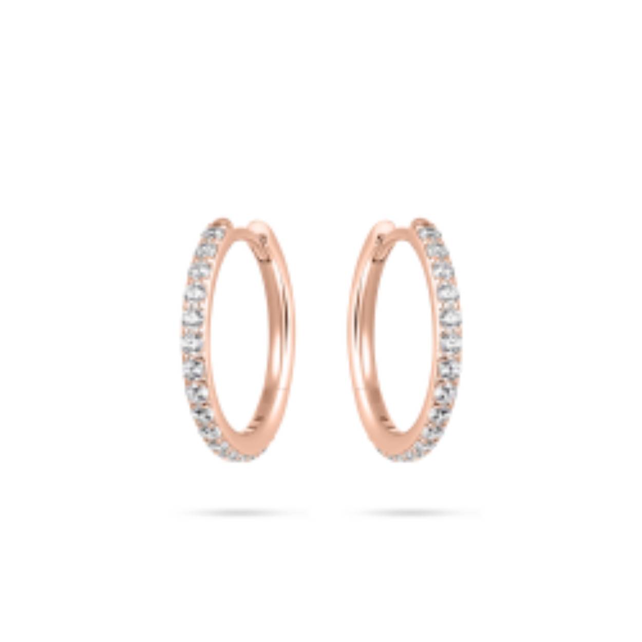 14k roodgouden oorring met zirkonia 20mm