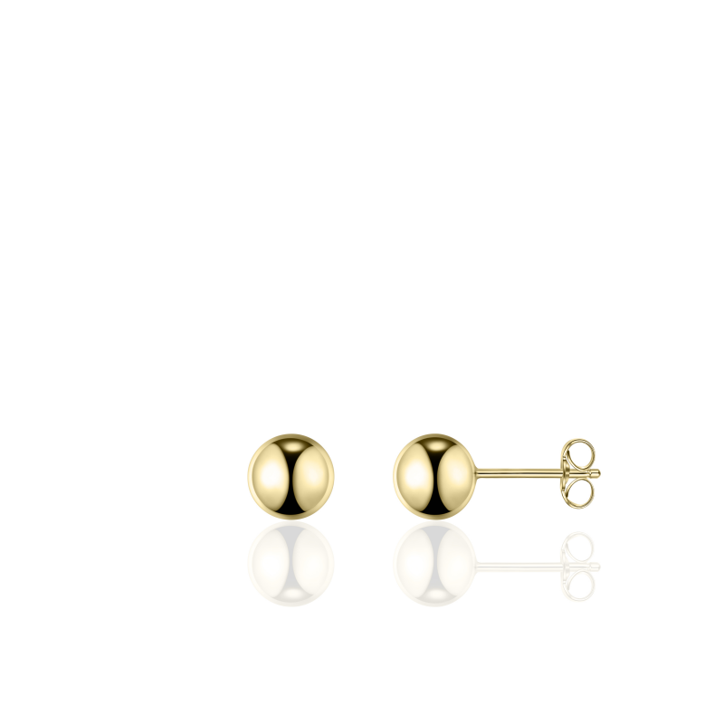 14k gouden oorknop, bol 6mm