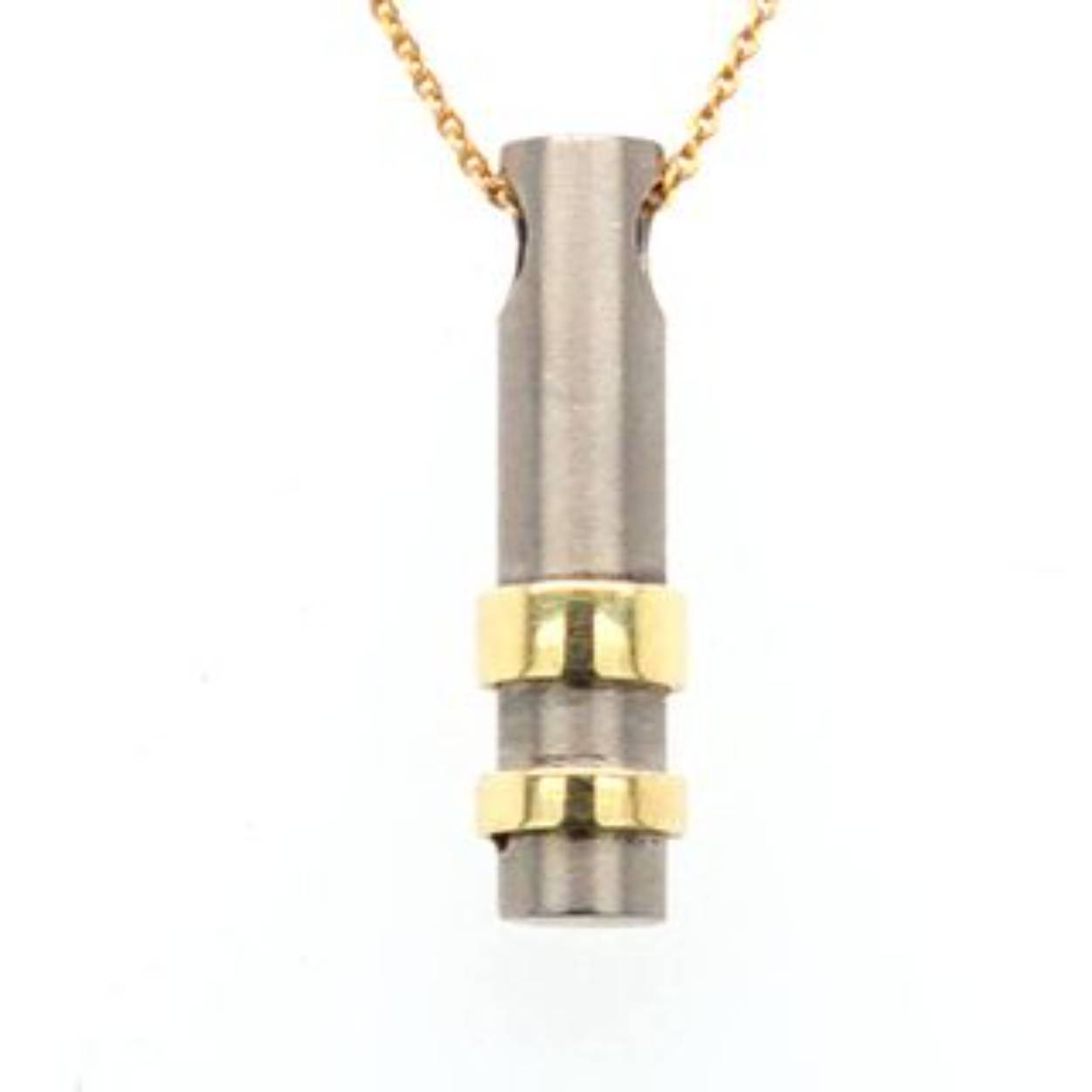 titanium staafhanger met brede en smalle gouden baan