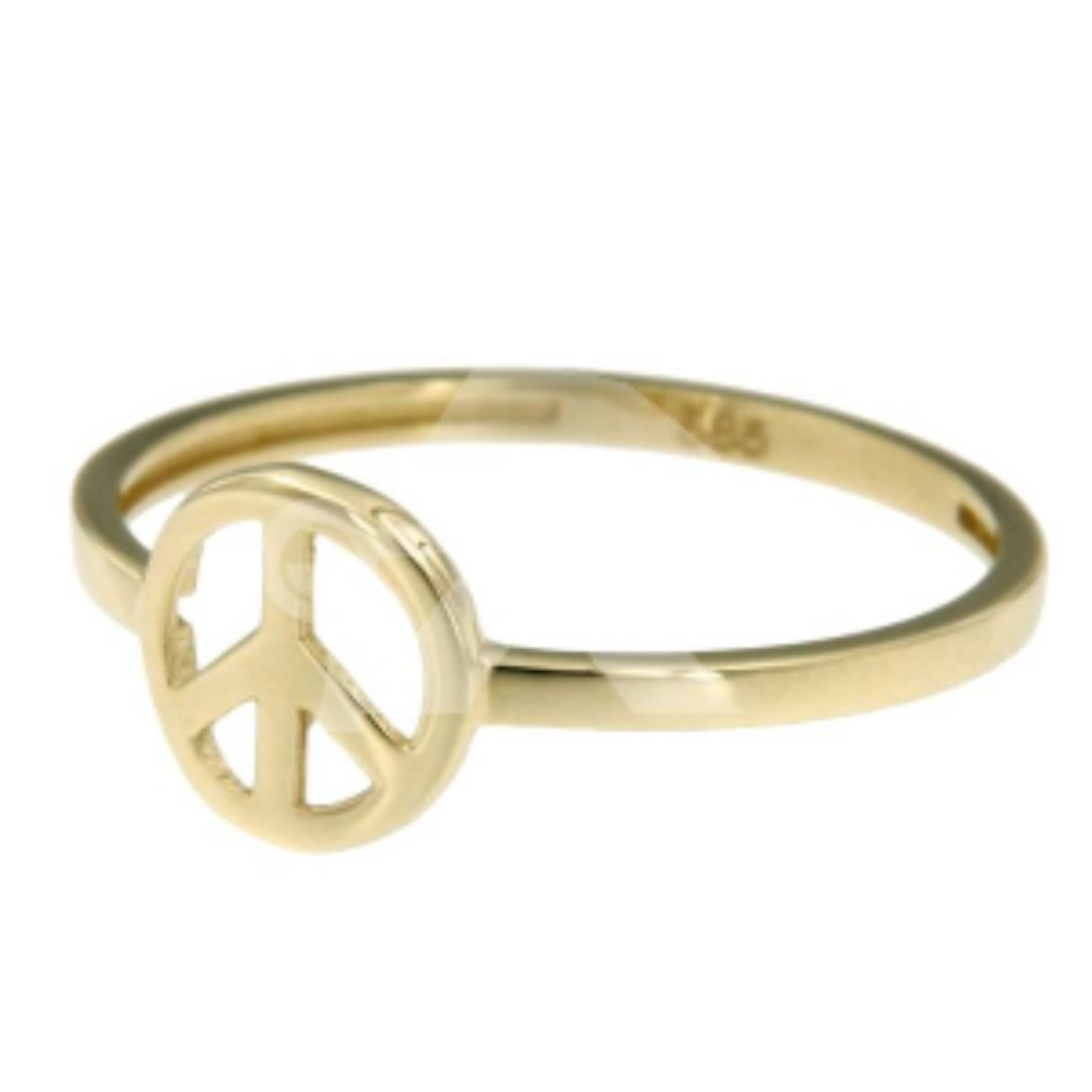 14k gouden ring peaceteken.