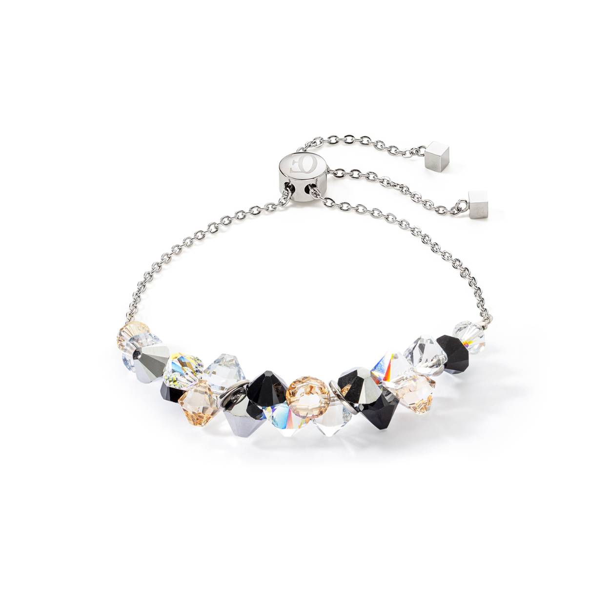 Coeur de Lion armband met crystal. Door middel van het verlengkettingtje is het op verschillende lengtes te dragen.