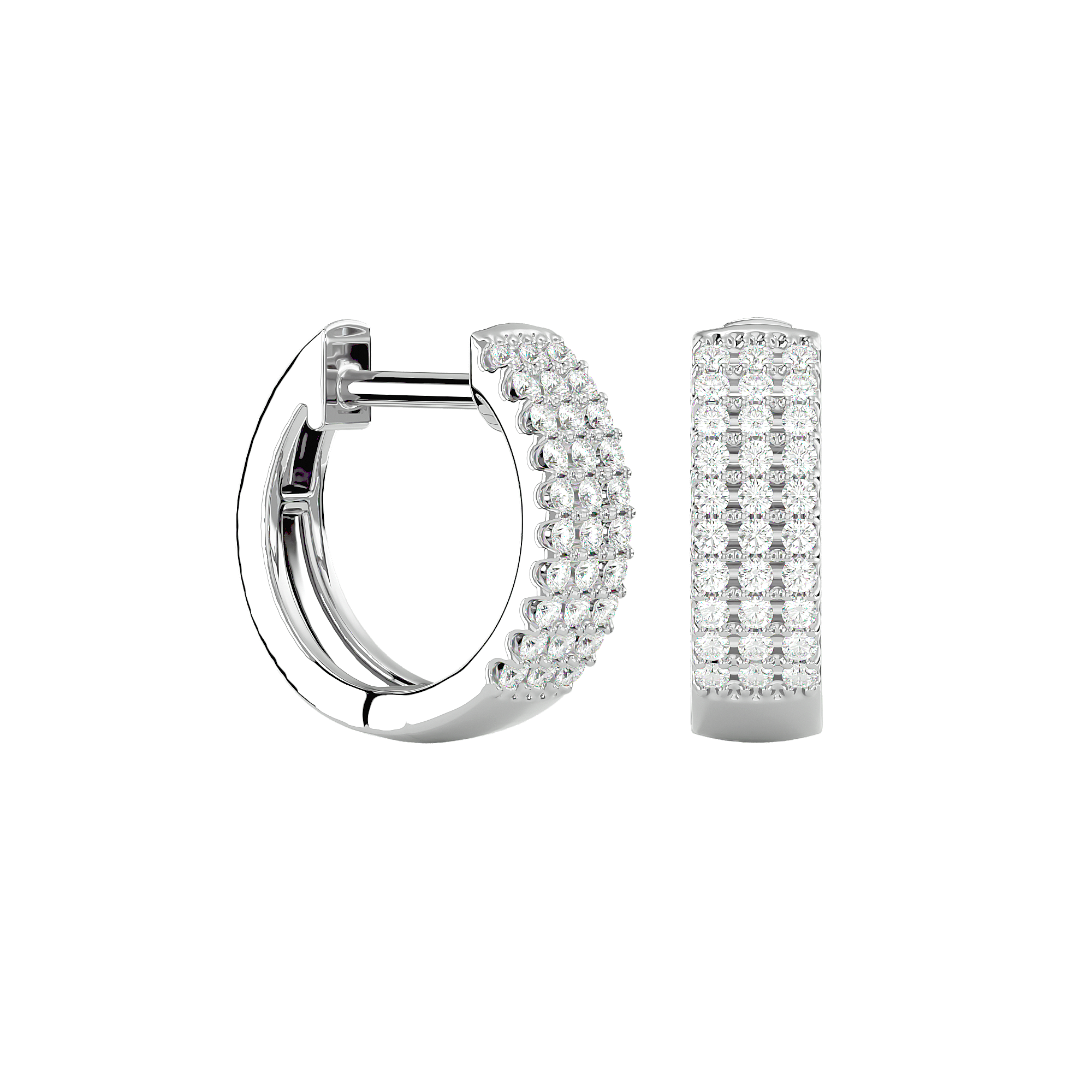 BOUCLES D'OREILLES OR BLANC ET DIAMANTS 0.28 GHSI