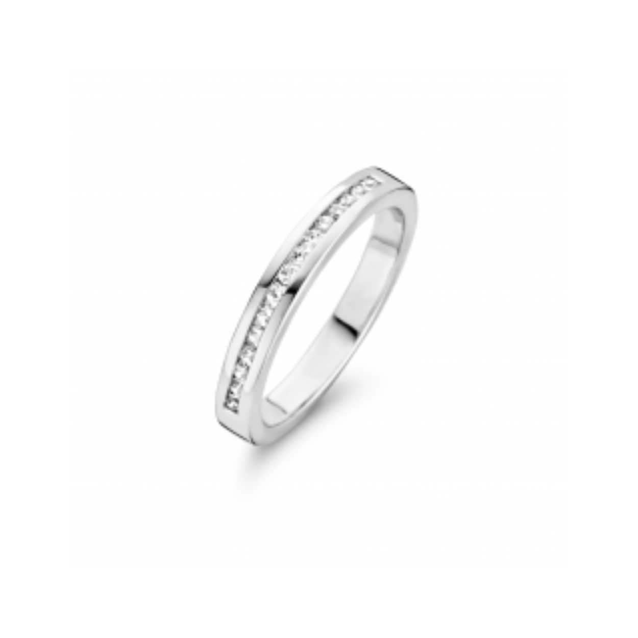 14 karaats witgouden sider met diamant 0.15 ct.