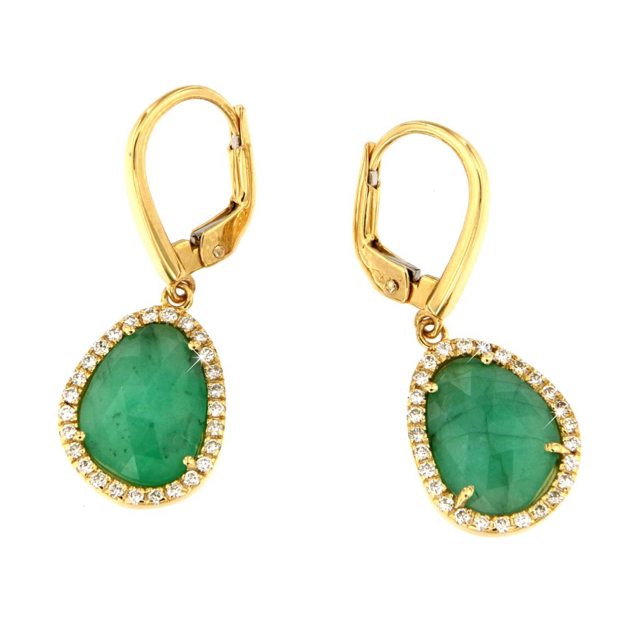 18kt GG emerald 1.02ct diamanat